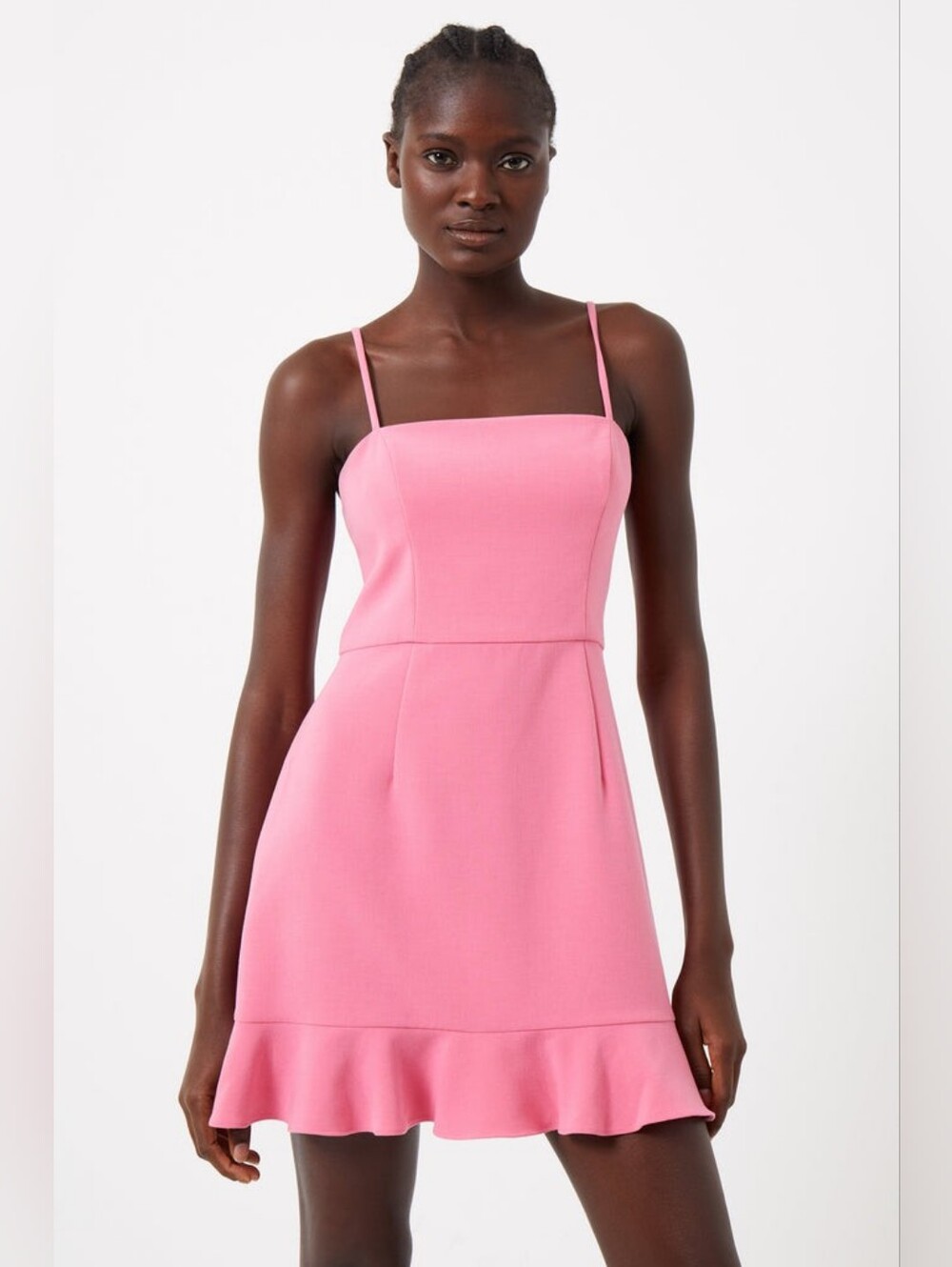 NWT French Connection "Morning Glory" Pink Ruffle Hem Mini Cocktail Party Dress